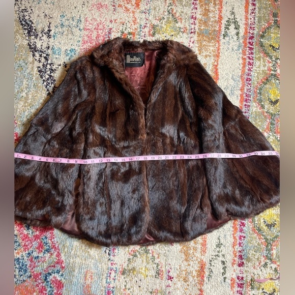 Vintage RARE Mindlin’s Auburn Mink Fur Bat Wing Cape Coat - Picture 10 of 10
